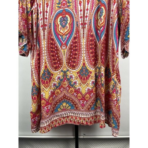 Billabong Multicolor Sea You Dream Open Front Boho Paisley Kimono Size S/M - Picture 8 of 8
